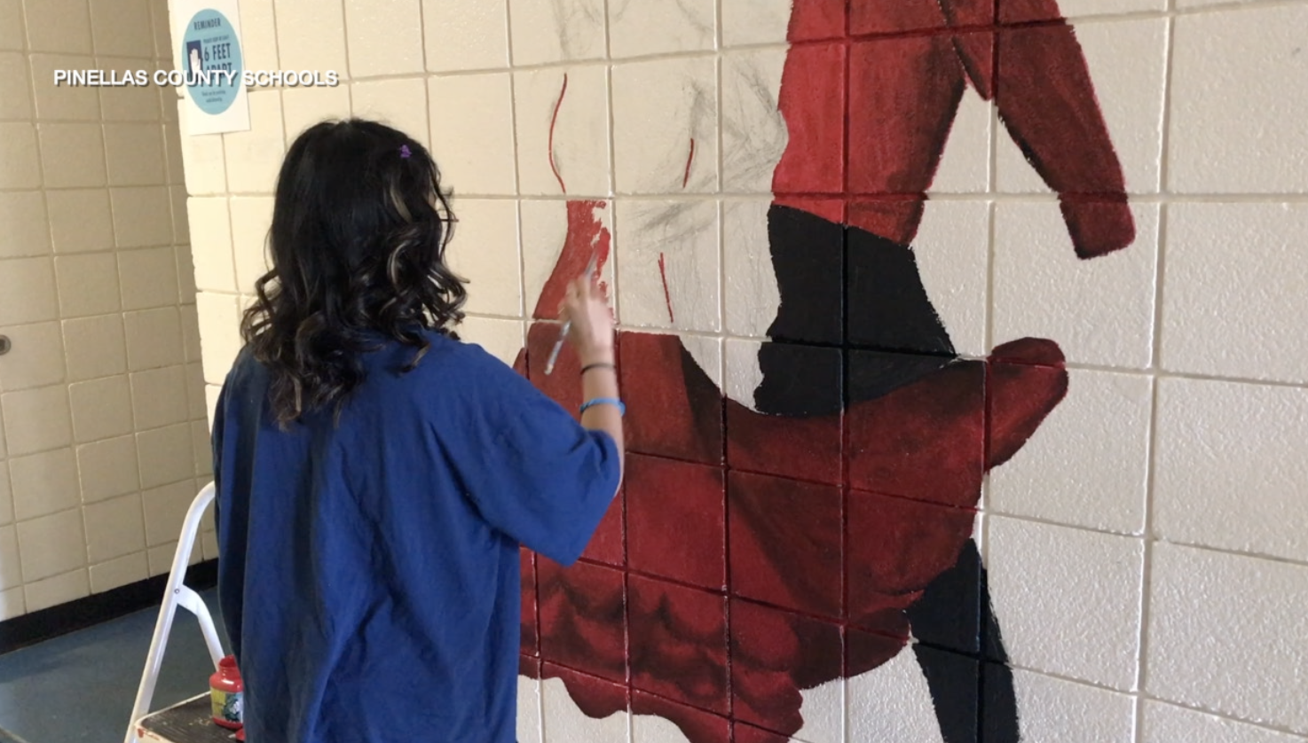 Middle school mural club decorates school hallways with messages of hope - Vimarsana News